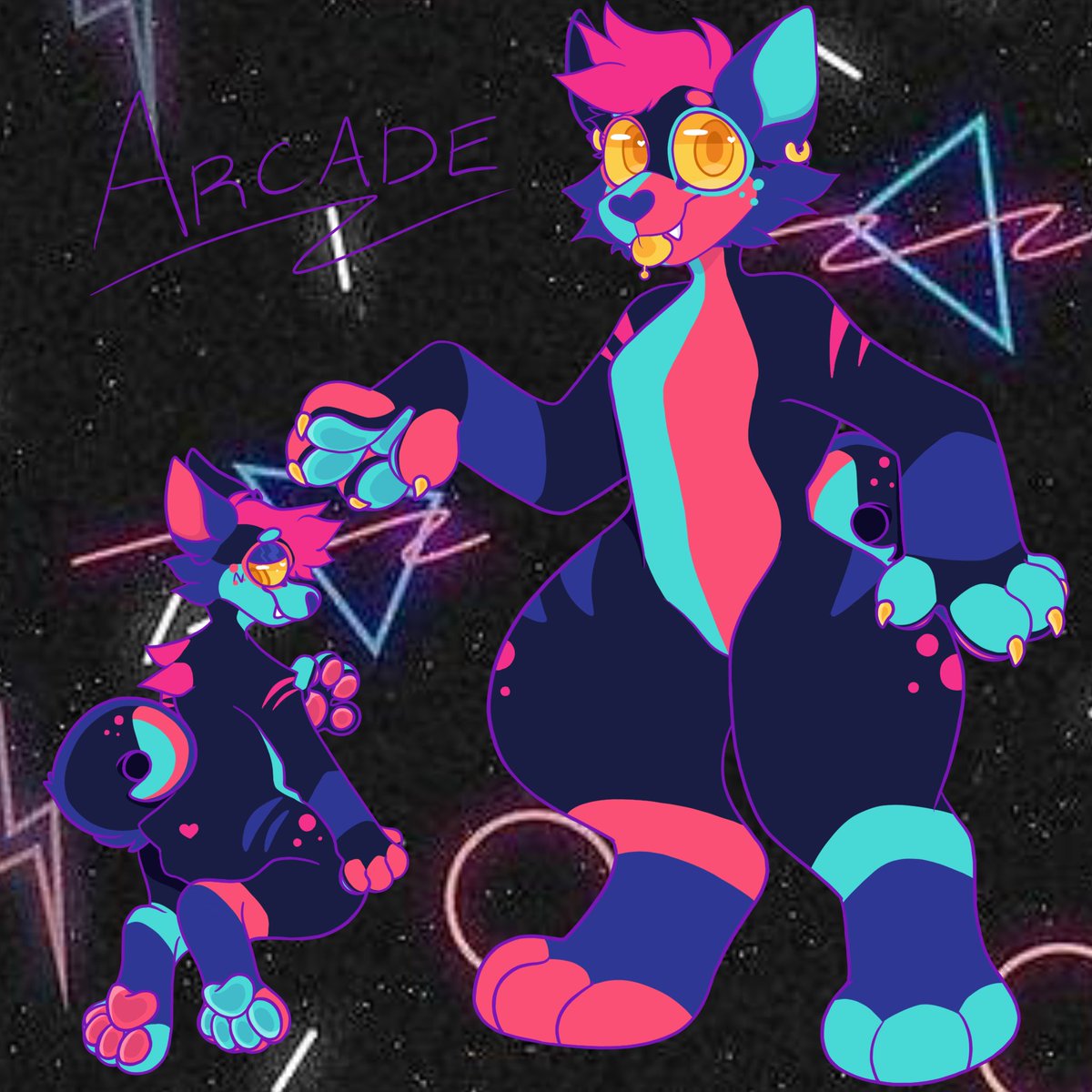 FallenRigel's tweet image. The creature is arcade carpet in nature 
#furry #furryart #fursona