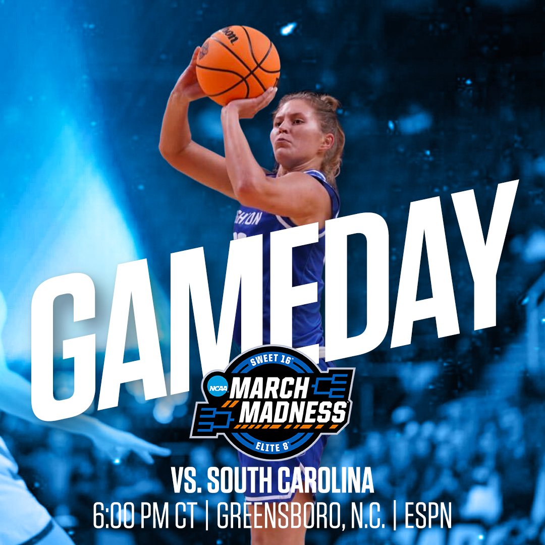 NCAA ELITE EIGHT 
𝔾𝔸𝕄𝔼𝔻𝔸𝕐

🆚 South Carolina
⏰ 6:00 P.M.
📍Greensboro 
📺 ESPN 

linktr.ee/CreightonWBB
#GoJays