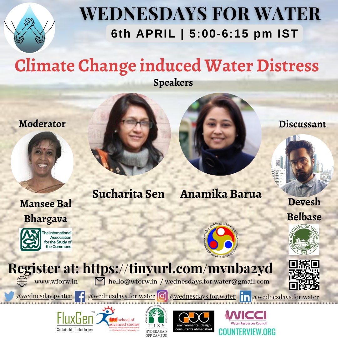 DBelbase's tweet photo. I look forward to the forthcoming Wednesdays for Water session on April 6, 2022, at 11 AM GMT. Lucky to be sharing the stage with two boss ladies: my mentor @aditimukherji's mentor, and @Ana_13b, whom I always look upto. 
If you wish to, do register at: https://t.co/E2HTvAQpRW https://t.co/cWCLQ9PuSz