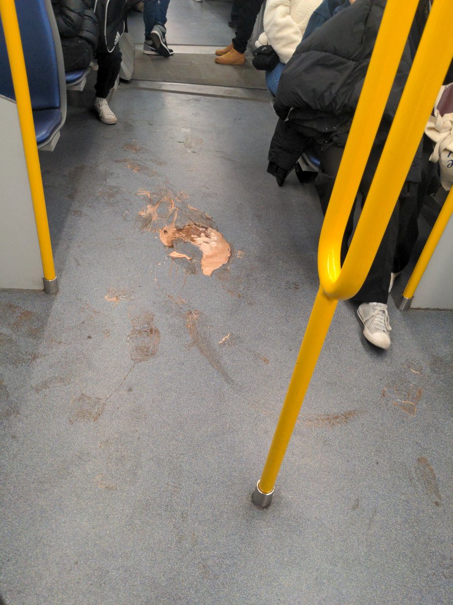 canadagirl16's tweet photo. @TransLink train 463 has a very sticky spill in it. Looks like ice cream https://t.co/9QoySXZU8R