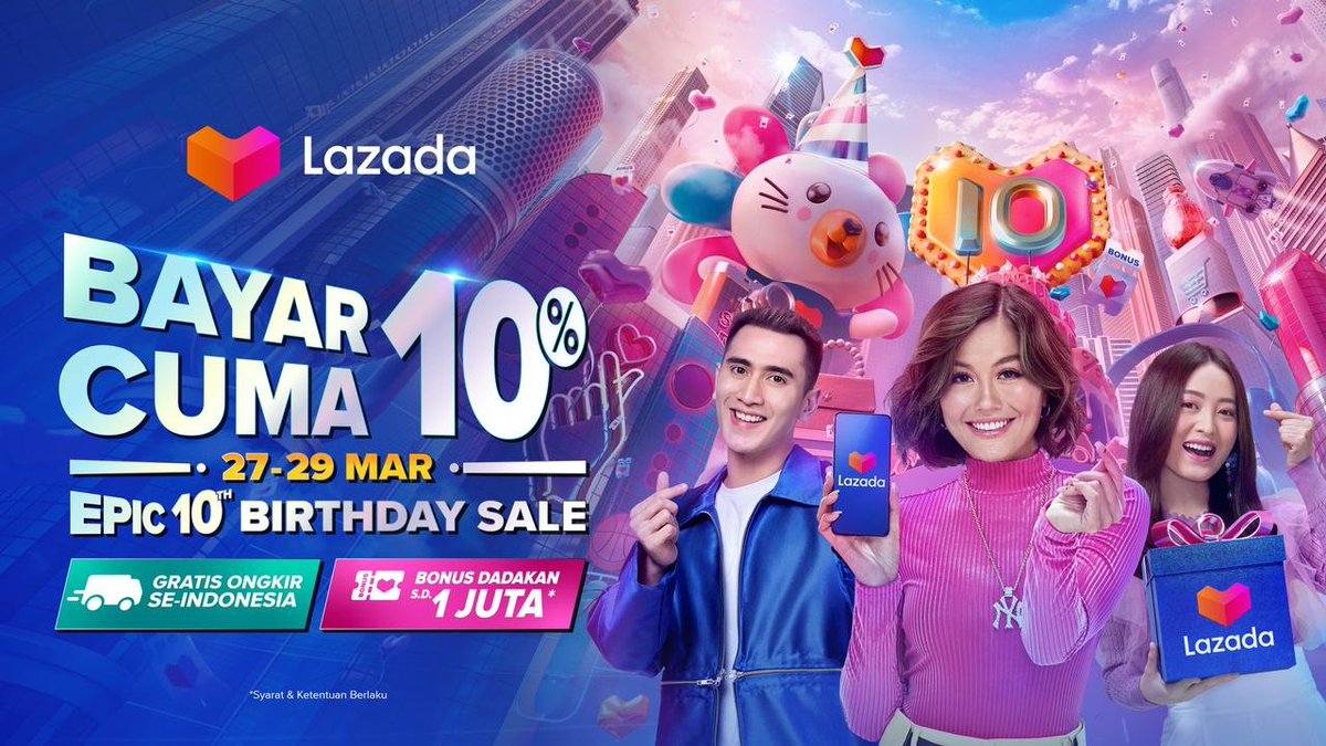 Siskapuput4's tweet photo. mau ngucapin hbd buat #LazadaBirthdaySale udah telat ngga ya? makasih loh buat promo Cuma Bayar 10% seneng banget bisa makenya , wah mntap nih sale nya #Lazada10Tahun https://t.co/4XxqAB21Rs https://t.co/vAiBUIBNI5
