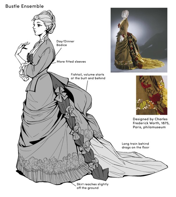 Really enjoyed drawing the fishtail dress of the bustle era 😳 