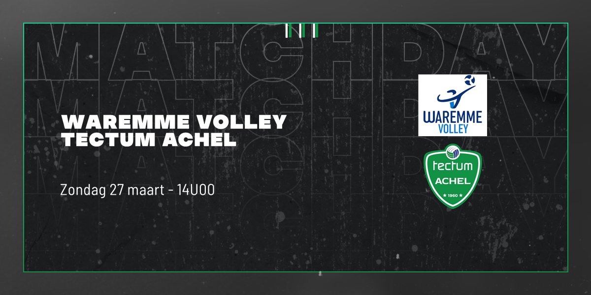 Tectum_Achel's tweet photo. ‼️ MATCHDAY ‼️ 
➡️ WAREMME Volley - Tectum Achel 
⏰ 14u00 
📺 Te volgen via livestream: https://t.co/QjHwH00XHn https://t.co/Wg3f6ofdZa