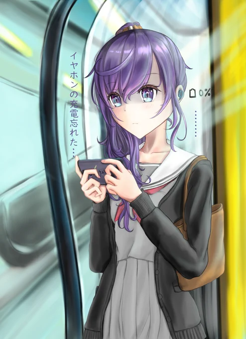 イヤホンの充電忘れた..#prsk_FA #バレンタインイラスト  #朝比奈まふゆ 