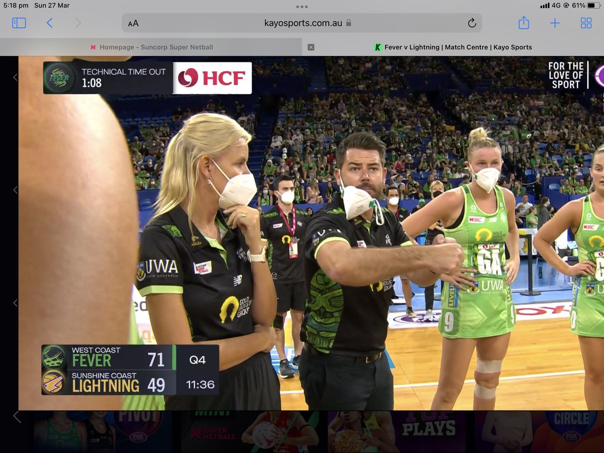 AmryanAnnie's tweet photo. My nephew the fabulous @DanRyan84 asking his team @WestCoastFever to blitz this last quarter! And I think they will! #SSNFeverLightning #SSN2022 https://t.co/9EqL9o3M4n