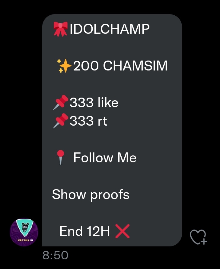 COMEBACK DEAL for #GIDLE
200 💙 for idol champ

Conditions:
📌333 like/rts
📌 Follow @nhXun74407181 (show proof)

ENDS IN 12 HOURS