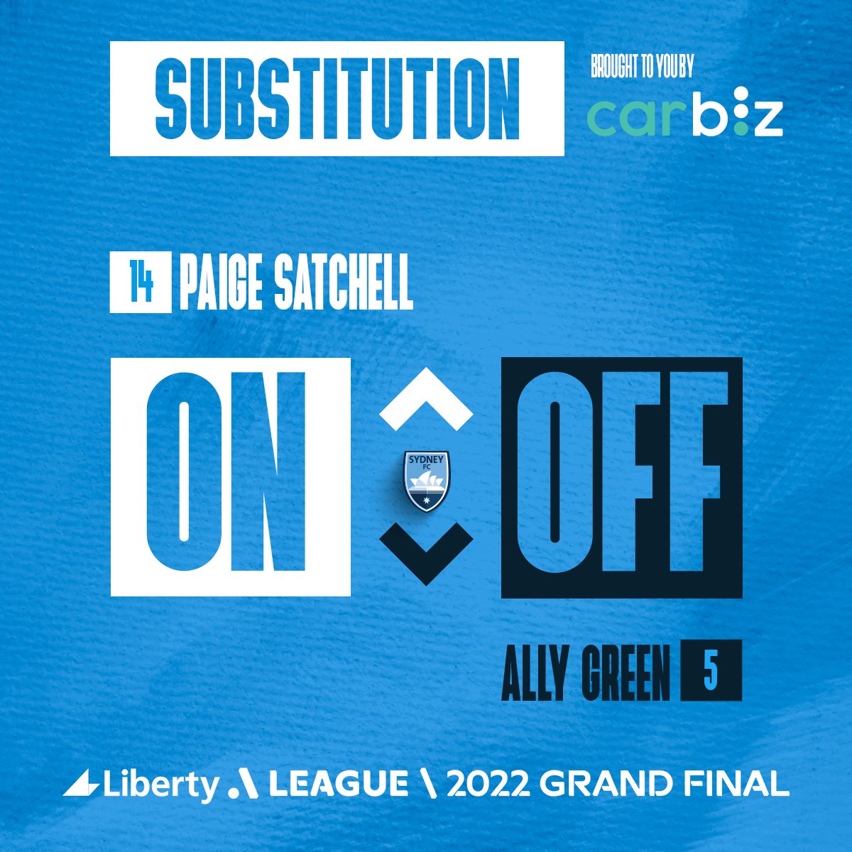 SydneyFC's tweet photo. 86' | Ally Green parts way. Just how important has she been all season ๐๐
#SYDvMVC #HereComeTheFinals #SydneyIsSkyBlue https://t.co/VZvVKntgpT