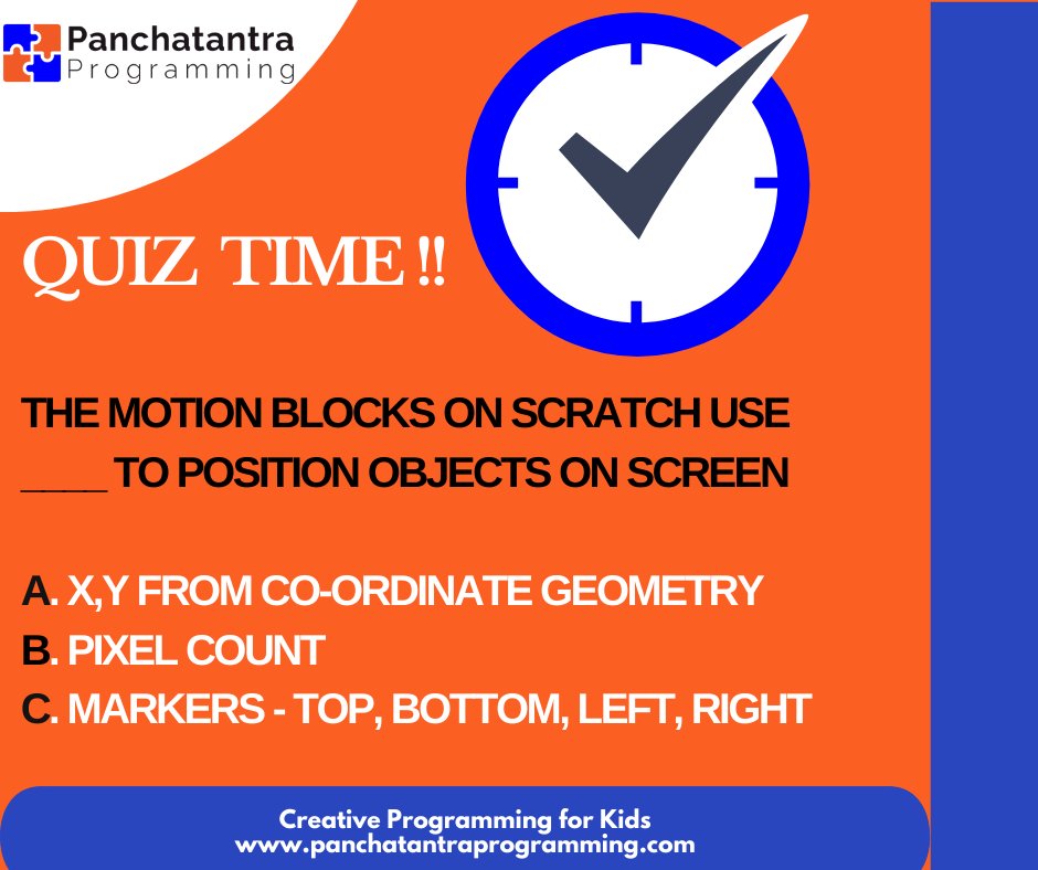 Can you tell what do the motion blocks on Scratch use for placing objects on screen? Hint: Do the aeroplane project and learn how to position Sprites on Scratch scratch.mit.edu/projects/52306… #creativecoding #summer2022 #scratch #programmingforkids