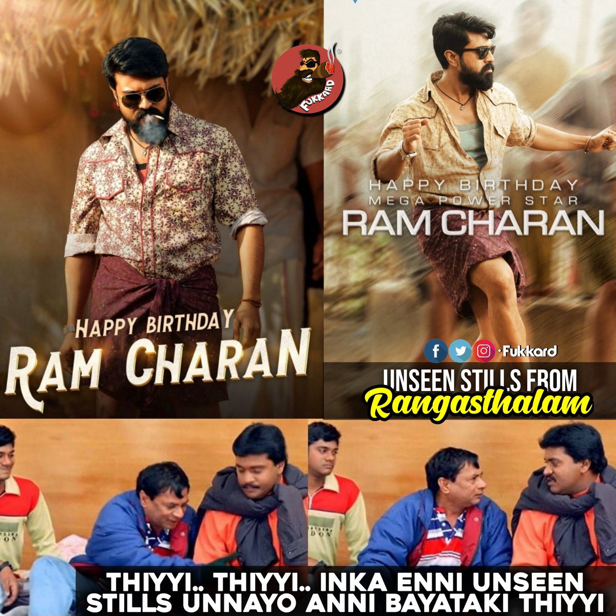 Fukkard's tweet photo. #Rangasthalam unseen pics 💥💥💥😍 #RamCharan
#HappyBirthdayRamcharan https://t.co/TPQpfcvKp9