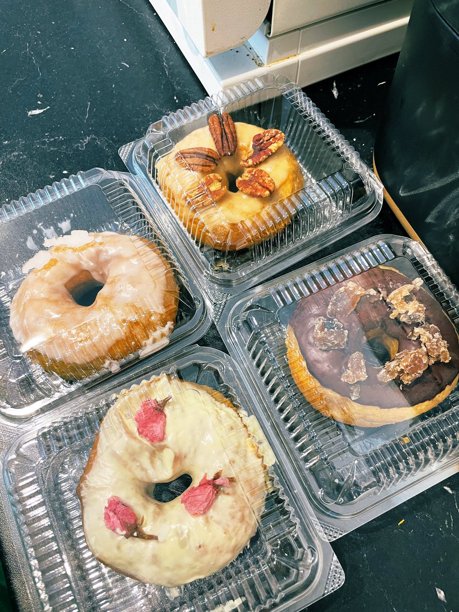 近所のドーナツ屋さんで買ったドーナツ可愛い モチモチで美味しい てく のイラスト