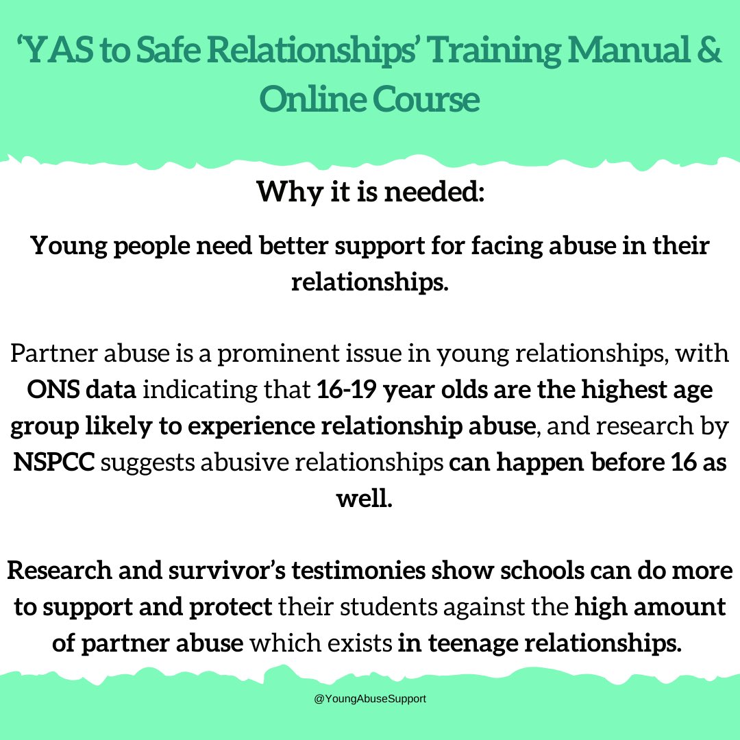 YASSupport's tweet image. YAS is happy to announce that our training manual is here!

‘YAS to safe relationships’ Training Manual &amp;amp; Online Course is our solution in creating a school culture which no longer tolerates abuse. Our manual will help young people to ge the support they need and deserve.