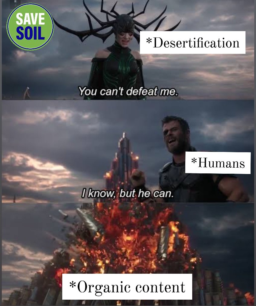 kumbarnaveen1's tweet image. Minimum #3percent organic content must be there in the #Soil.

#SaveSoil #Thor #Marvel