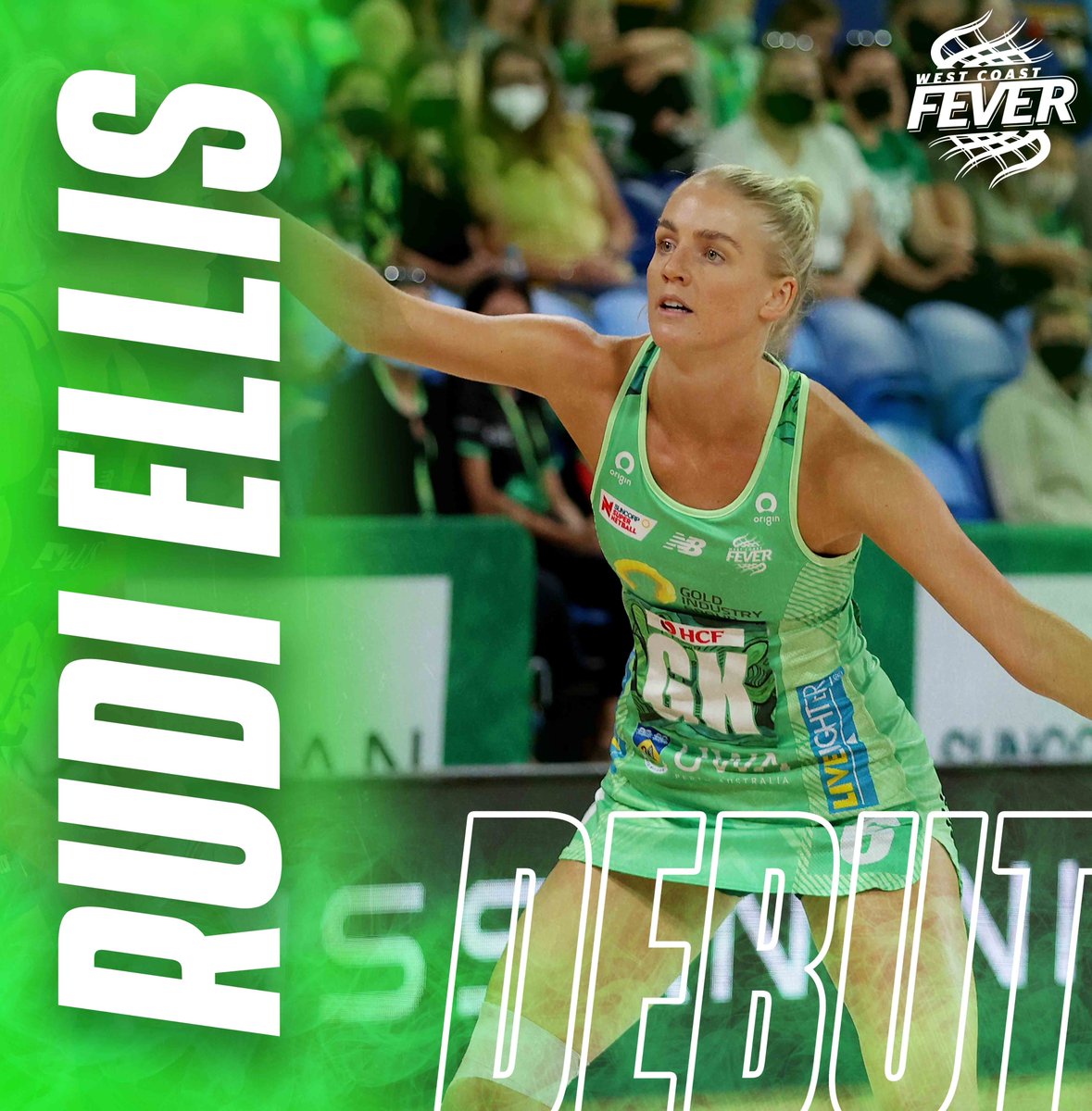 WestCoastFever's tweet photo. A massive congrats to Rudi Ellis who made her official debut in the green dress today 💚 
Welcome to the Fever Family Rudi!

#greenarmy #unitedingreen #GOTGRIT #SSN2022 #SSNFeverLightning https://t.co/O5rKs3P3yH