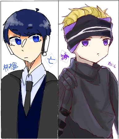 これ前に絵チャで合作したものです
左(合作相手):林檎さん 右:自分 