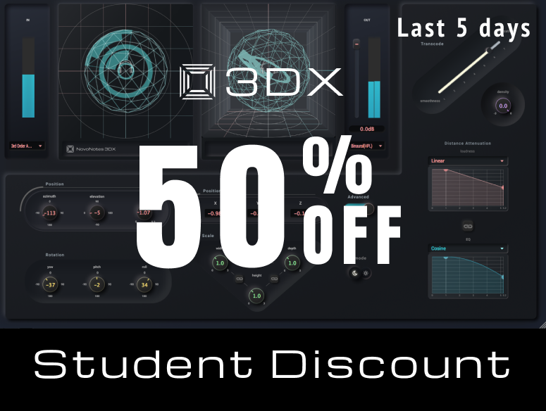 NovoNotesEN's tweet photo. Five days left to get student discount coupon! Last chance to get 3DX at half price!
https://t.co/SkgVesvXqz
#NovoNotes #3DAudio #360RealityAudio #HPL2 #ImmersiveAudio #StudentDiscount #DTM https://t.co/EQhdOFFhD7