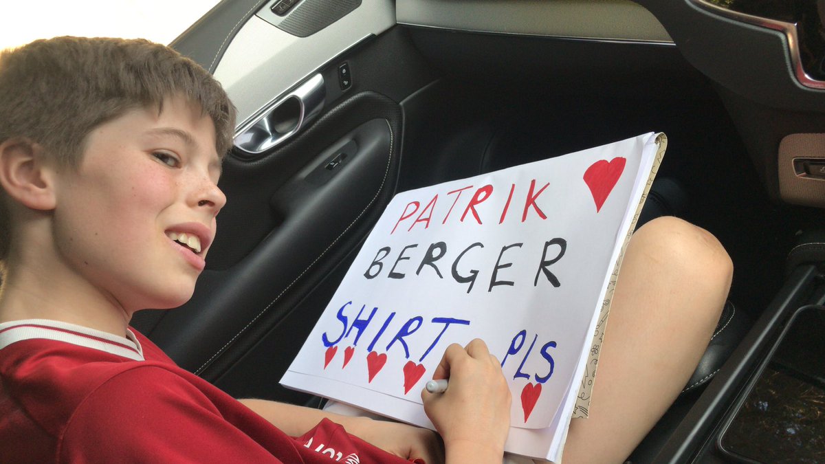 Had a fun afternoon yesterday in the Kop <a href="/LFC/">Liverpool FC</a> watching The Legends. Charity get the shirts 👏, but James did get a great wave 👋and thumbs up👍 from <a href="/patrikberger73/">Patrik Berger</a> - top man Patrik!