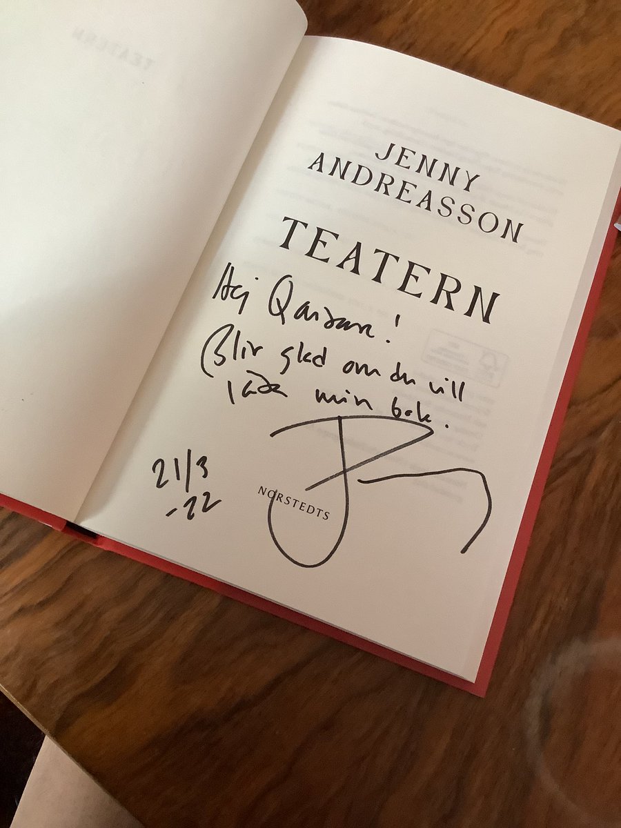 qaismah's tweet photo. Tack för boken, Jenny Andersson. 🙏🏾 Ser fram emot att få läsa  boken ASAP.  🙌🏾#KDT #Orionteatern #Norstedts https://t.co/87rTrL2xlb