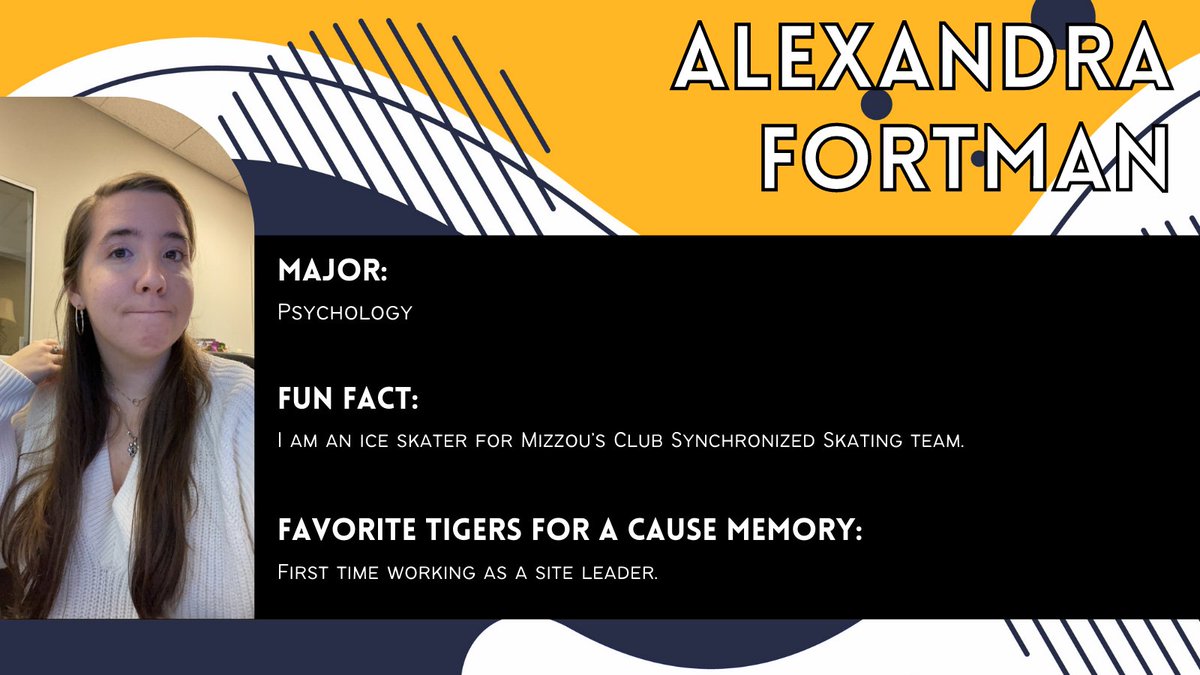 Meet Alex!

Alexis is a psychology major and one of our 21-22 site leaders! Read more about Alex here! Did you know she was a synchronized skater?! 😱