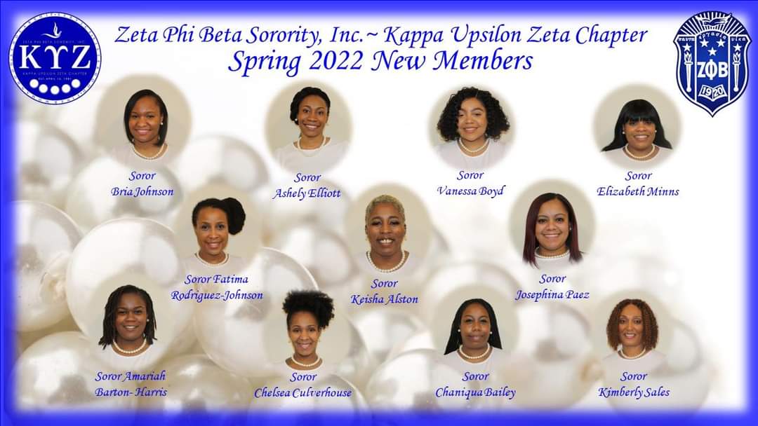 Ricka_ZPB_OM83's tweet photo. Welcome Spring 2022 of Zeta Phi Beta Sorority, Incorporated, Kappa Upsilon Zeta Chapter and MY Legacy to the sisterhood. https://t.co/HdIFHLhYBC
