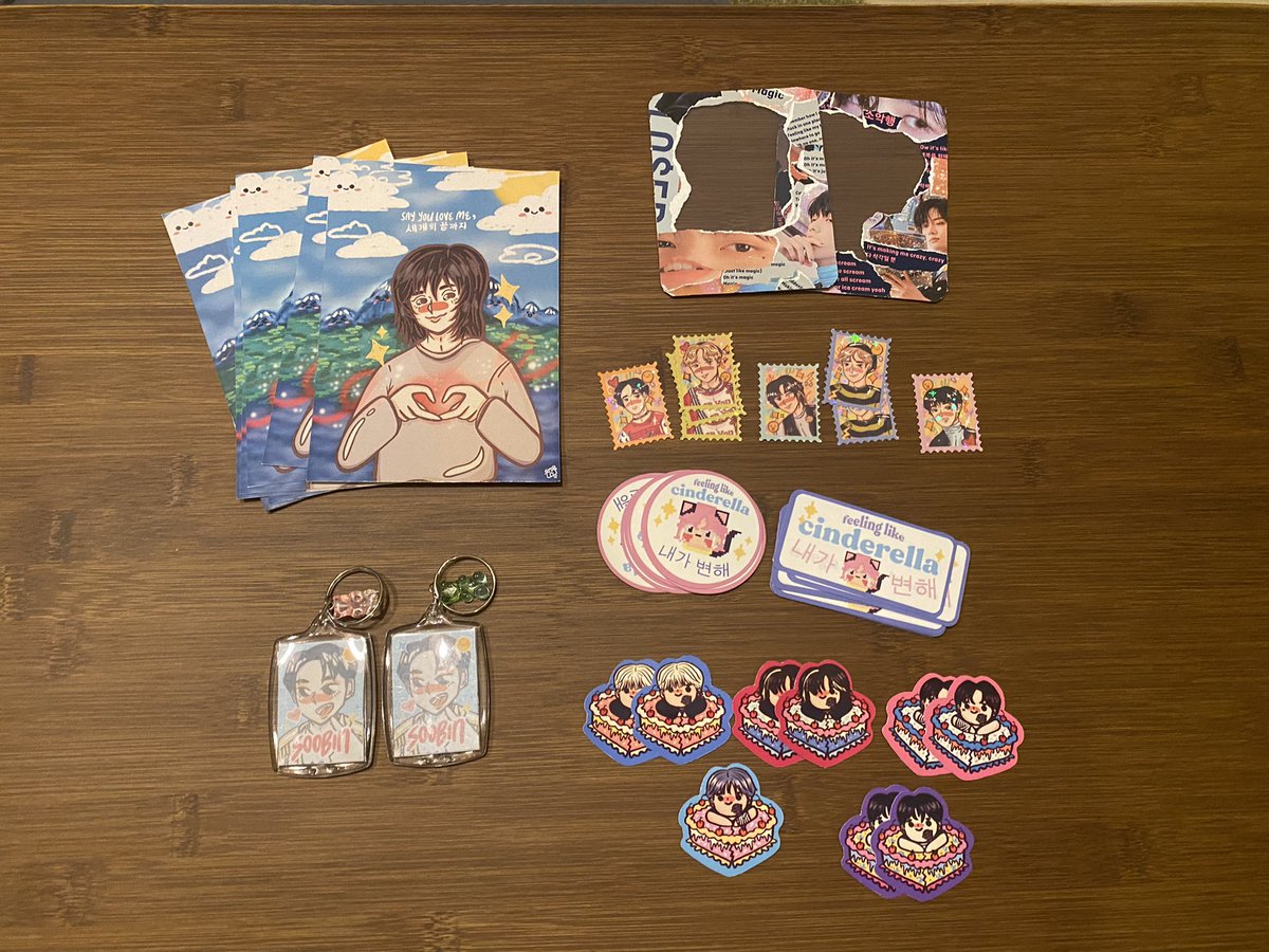 salmonchano's tweet photo. borahae hey instock ʕ ◔ᴥ◔ ʔ

gyu print - $2.50

txt stamp sticker - $1 each
txt cake sticker - $1 each
txt stamp/ cake set - $4.50

naega byeonhae sticker - $1.20
(Rectangle/ Circle)

txt keychain - $4

instock toploader - $3.50
(restocking soon!)
custom toploader - $4 https://t.co/n8l1c765y1