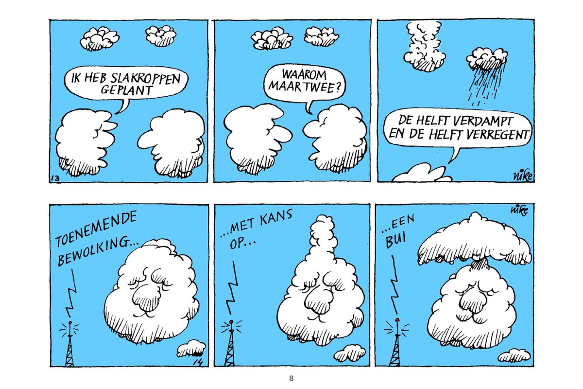 Cartoonist Nico Visscher maakte met puntdichter Kees Stip  voor het Nieuwsblad van het Noorden zo’n negen jaar lang dagelijks de strip ‘In de wolken’, onder het pseudoniem NiKe, een samentrekking van beider voornamen. 
stripwinkel.nl/product/in-de-…