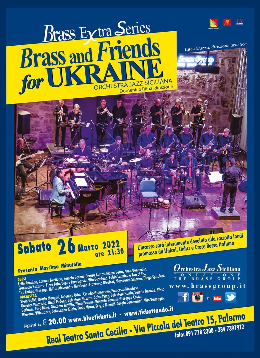 Grazie <a href="/brassgroup/">Brassgroup</a> Bellissimo ieri insieme con i miei colleghi musicisti per ricordare che la musica è un respiro di libertà, tutti insieme contro ogni forma di violenza, contro la guerra. Brass and Friends for Ukraine