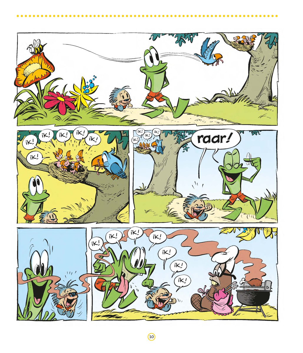Lachend leren lezen met ... strips!
Als je leert lezen, is plezier belangrijk.
Dit vrolijke stripboek neemt beginnende lezers mee in de grappige belevenissen van kikker Kik en zijn vriendjes. 
Dit stripboek is voor groep 3 op AVI E3, vanaf 6 jaar.
stripwinkel.nl/product/kik-go…