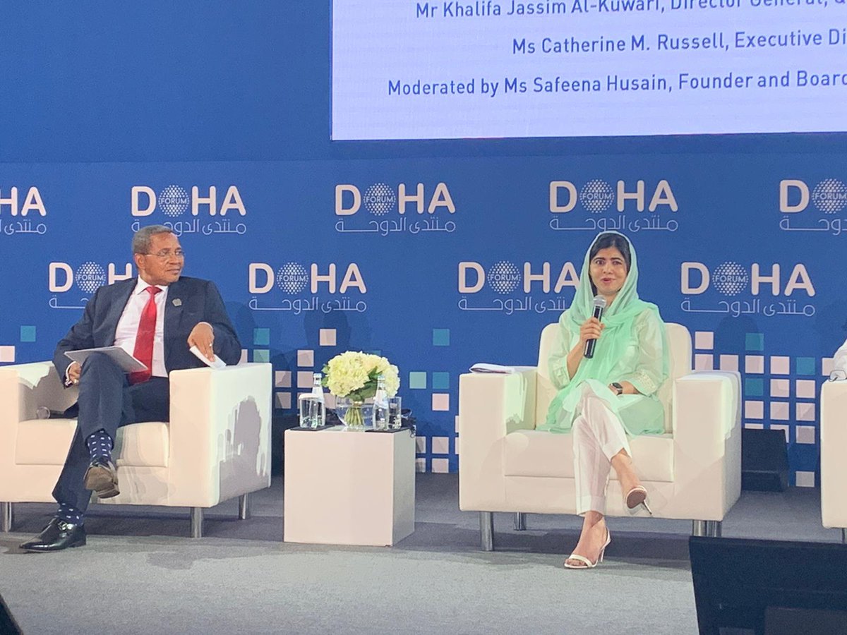 'Partnerships are very much needed... I hope that countries make the commitments they need to make to GPE. I hope we can see the $5 billion for GPE coming soon,' says @Malala @MalalaFund at the @DohaForum. #DohaForum #FundEducation