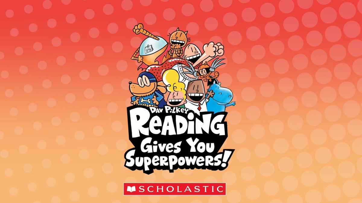 SCHOLASTIC  READING GIVES YOU SUPERPOWERS 2-Sided Vinyl Book Bag PILKEY SANTAT 