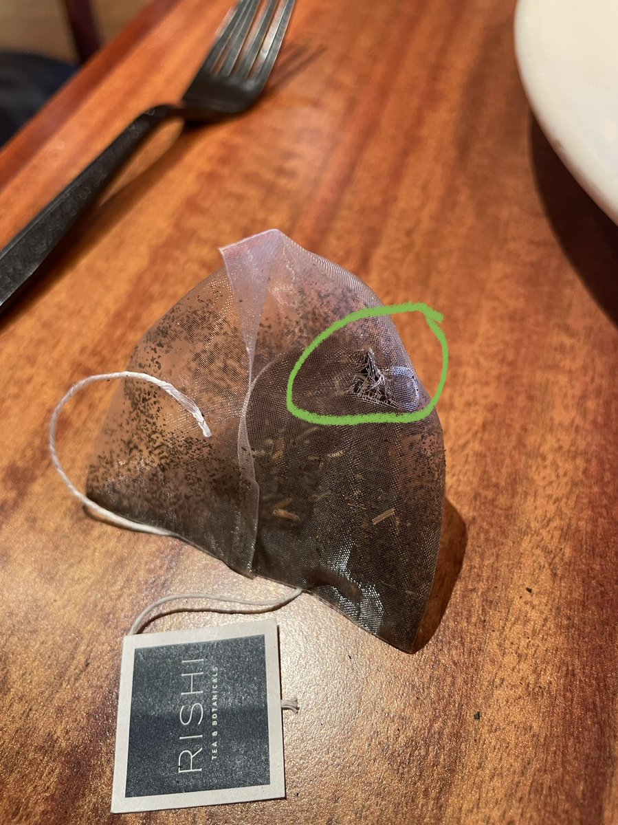 wes_mathew's tweet photo. @RishiTea Just a tip, don’t bind the tag &amp; string to the tea bag itself, cause when you detach it - it tears a hole in the side. https://t.co/WxrJLh5VRc