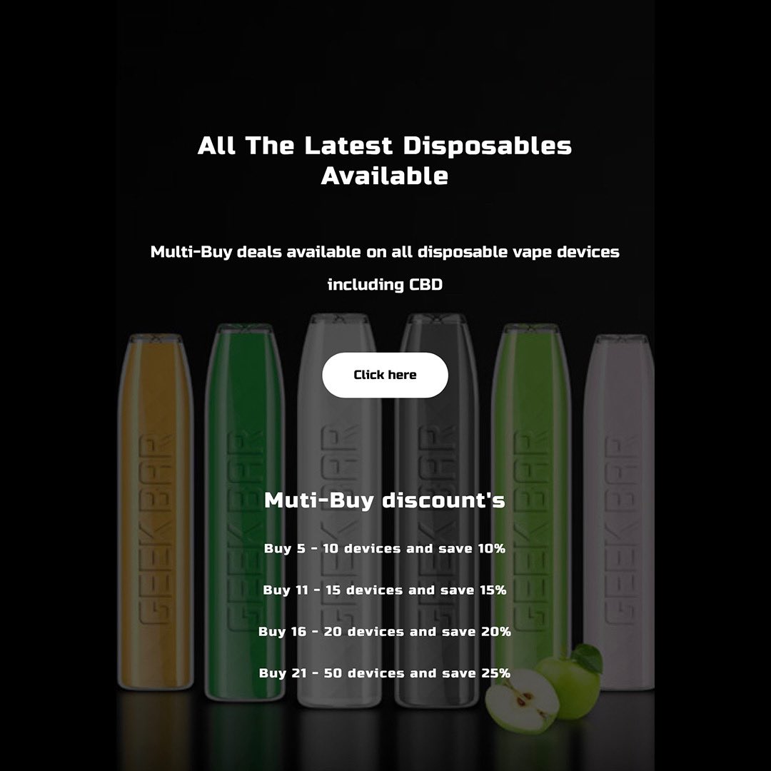 LitLiquids's tweet photo. Discount deals on all disposable devices, including CBD 💯💨💨💨💨
Buy 5-10 devices save 10%
Buy 11-15 devices save 15%
Buy 16-20 devices save 20%
Buy 21-50 devices save 25%
✅
You can also get the same deal on salts too 😳😳
https://t.co/2mBRY3NWWJ 
✅
#vape #vapestore https://t.co/7nfjmiuLw9