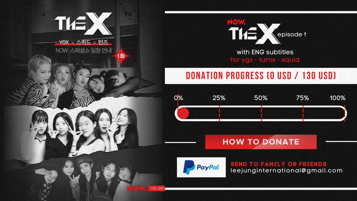 [SUB] Crowdsourcing for <THE X> EP. 1 has begun!
Kindly refer to the image below for details🤍

ENG Subbed <THE X> Episode 1 will be released before April 2 for donors &amp; on April 5 for non-donors.

We will be sending the early-access links through donors' PayPal emails.