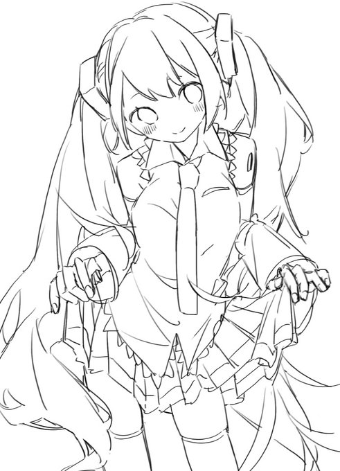 フリー線画のtwitterイラスト検索結果