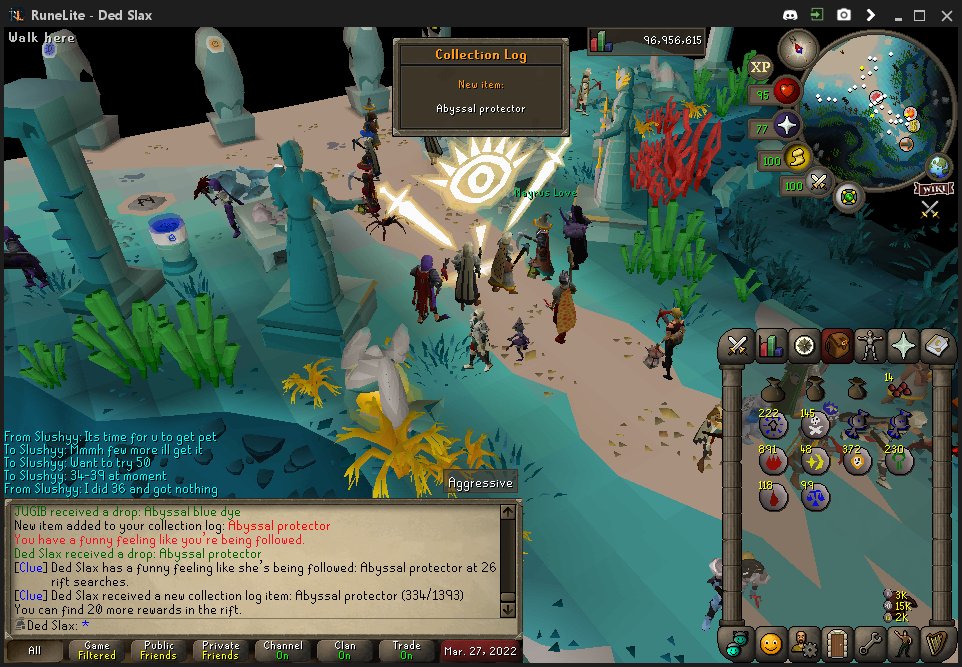 Slax_OSRS's tweet image. pet #2 Abyssal protector -  This pet thing easy