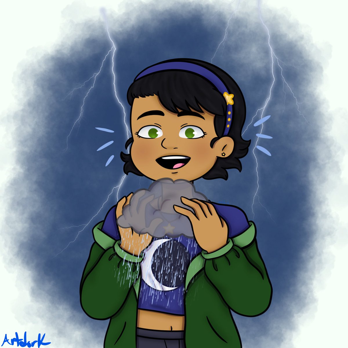 Artdork4's tweet photo. Decided to draw Scarlett making a mini storm cloud, I really like how it turned out. I doubt she would be able to this but it’s fun to imagine.
#poweroffive #Poweroffive #AnthonyHorowitz
#ScarlettAdam https://t.co/WCKlWniZLp