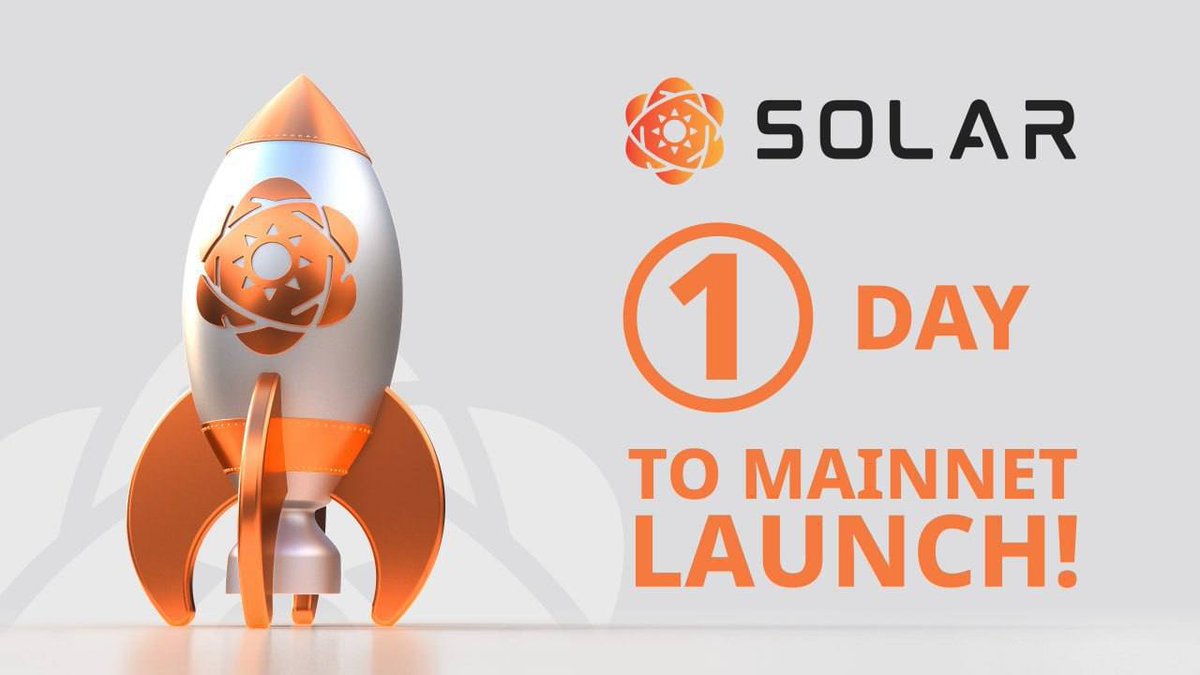 SXP Mainnet - 1 day to go!

#SXP #mainnet #SolarNetwork