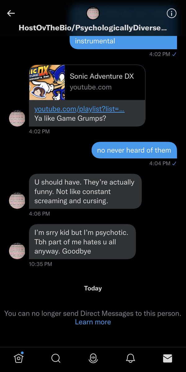 jamisjammingg's tweet photo. I just thought Id warn people, this guy claims to be an all accepting christian that loves to help..which was true at first. I came to him a lot even though the advice was not good at all (not the point though) the point is, If you talk to him youre wasting your time. Heres why. https://t.co/DwfDI7j0XO