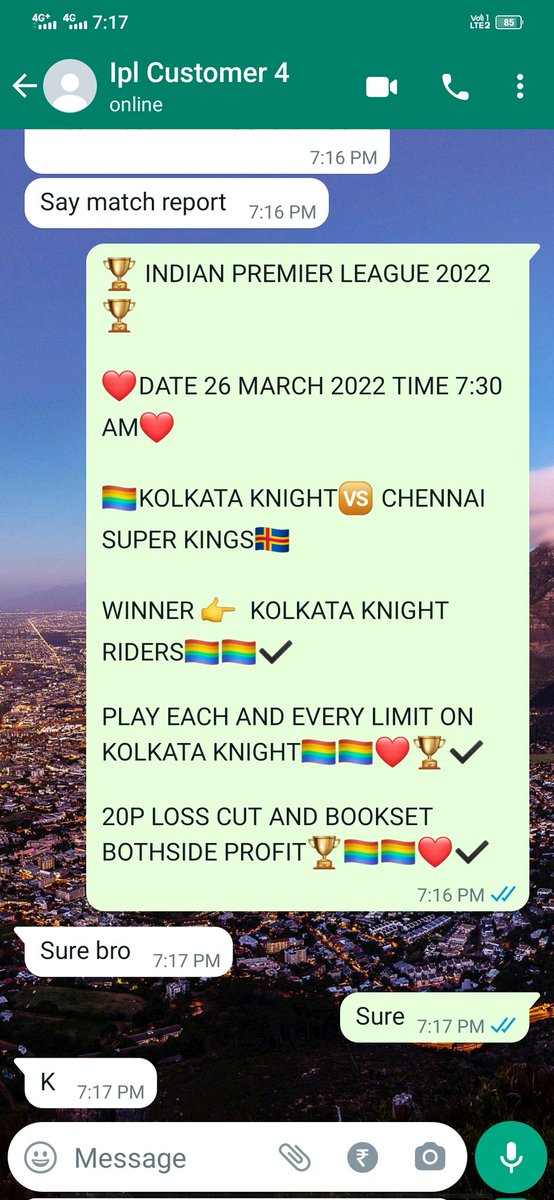 predictionguru8's tweet photo. 👉👉 #ChennaiSuperKings VS #KolkataKnightRiders

#MATCHRESULT

👉👉IPL MATCH  1/1 WON,TOSS 1/1 PASS

👉👉 PER MATCH ₹500
👉👉 PER TOSS ₹300
👉👉 PER SESSION ₹200
👉👉  CONTACT ME [9505480301]

#IPL #IPL2022 #CSKvKKR #IPL2022SCHEDULE #RCB #CSK𓃬 #KKRHaiTaiyaar #ViratKohli𓃵 https://t.co/E1P3pxLL1N