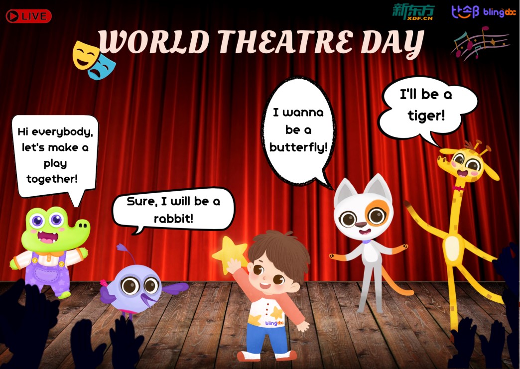 bling_abc's tweet photo. March 27th is World Theater Day. The theater is becoming increasingly important in helping improve children's skills of language expression and logical capability. BlingABC had also provided related classes in hopes to strengthen our children's skills in those areas. https://t.co/V7BXpo29M4