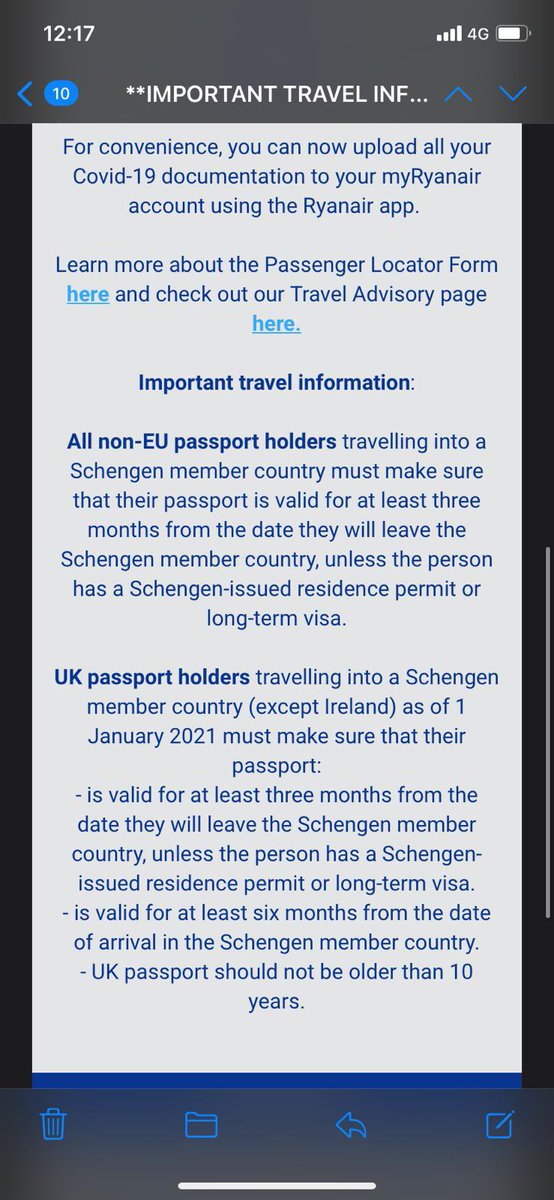 croda555's tweet photo. @askryanair the 6 month rule (penultimate bullet) you have emailed to me about does not appear in any UK or Portugal govt websites.  Is this correct and, more importantly, do you enforce? https://t.co/D0DKNiU3As