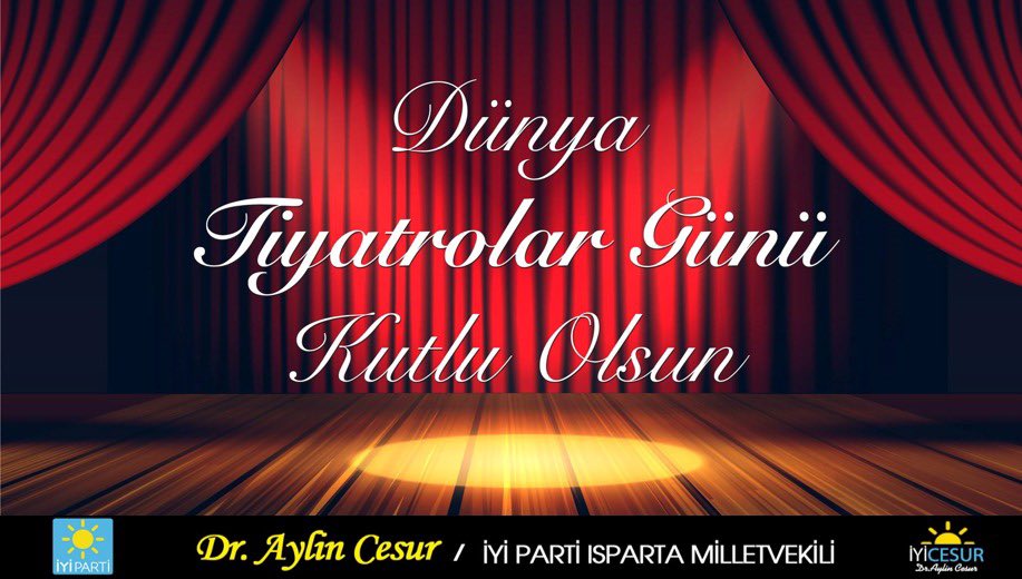 Tiyatroya gönül veren, hoşgörü ve sevgiyi yaşam biçimi olarak benimsemiş tüm tiyatrocuların #27MartDünyaTiyatrolarGünü kutlu olsun; bir hayalden bir dünya kuran dostlara selâm olsun!.