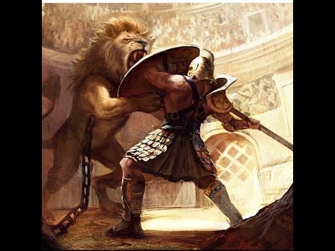 وبينما الجيشان يستعدان للمعركة .. إذ يتفاجئ المسلمون بأن الفرس قد أحضروا معهم أسدا مدربا علي القتال !!
وبدون سابق إنذار يركض الأسد نحو جيش المسلمين وهو يزئر ويكشر عن أنيابه !!