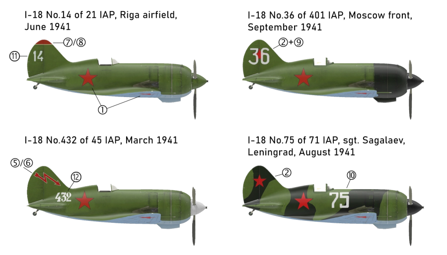 Sputnik3Dlabs's tweet photo. 1/144 I-180 decal options - you can build not only 2 fancy colored prototypes, but also 4 WHAT-IF variants if I-180 replaced late types of I-16 on production lines. https://t.co/cI1Ad7YnhM