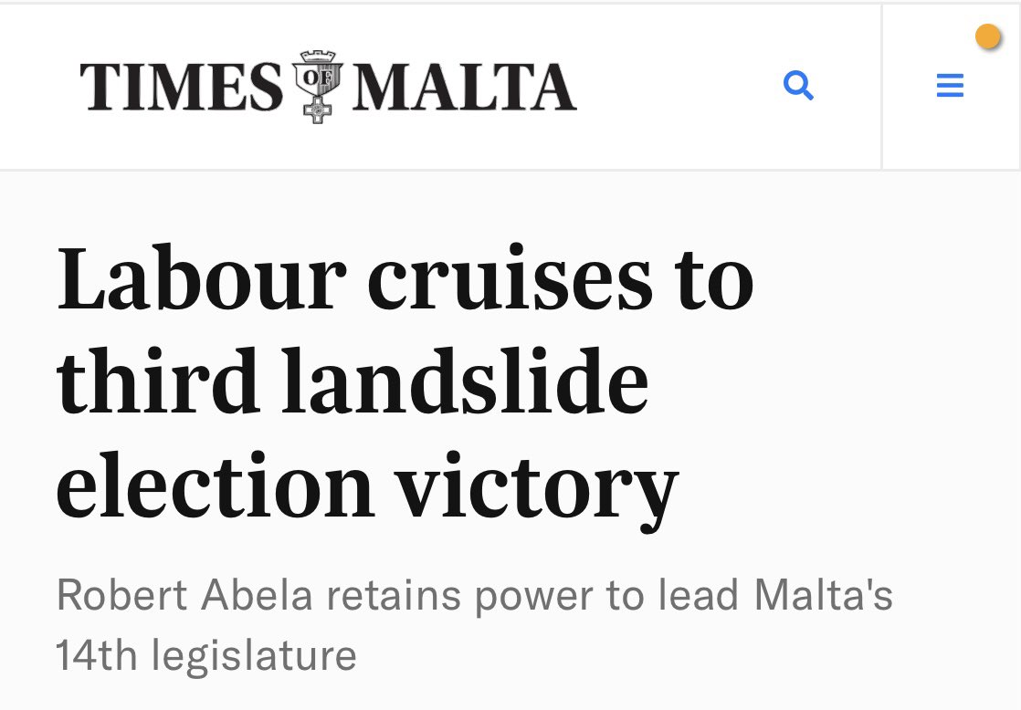 DingliTweets's tweet photo. “decisive win comes despite the fact that the incumbent government was riddled with multiple accusations of corruption, relegated the country into a greylist, and was accused of creating a “culture of impunity” which led to the assassination of Daphne Caruana Galizia in 2017”🤦‍♂️🐑 https://t.co/dh2OcJlZZP