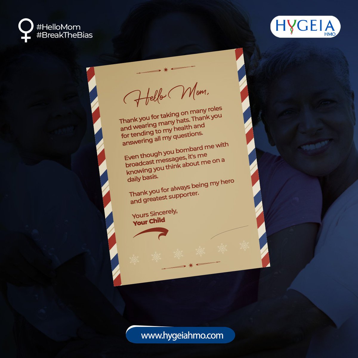HygeiaHMO_'s tweet photo. To our heroes who go the extra mile to ensure that we are always happy and in good health, we love and appreciate you 💙. PS- We see your broadcast messages 👀
Happy Mother's Day 👩👧👦.
#HelloMom #hygeiaHMO #CoverYourHead https://t.co/nlxMKgJpdF