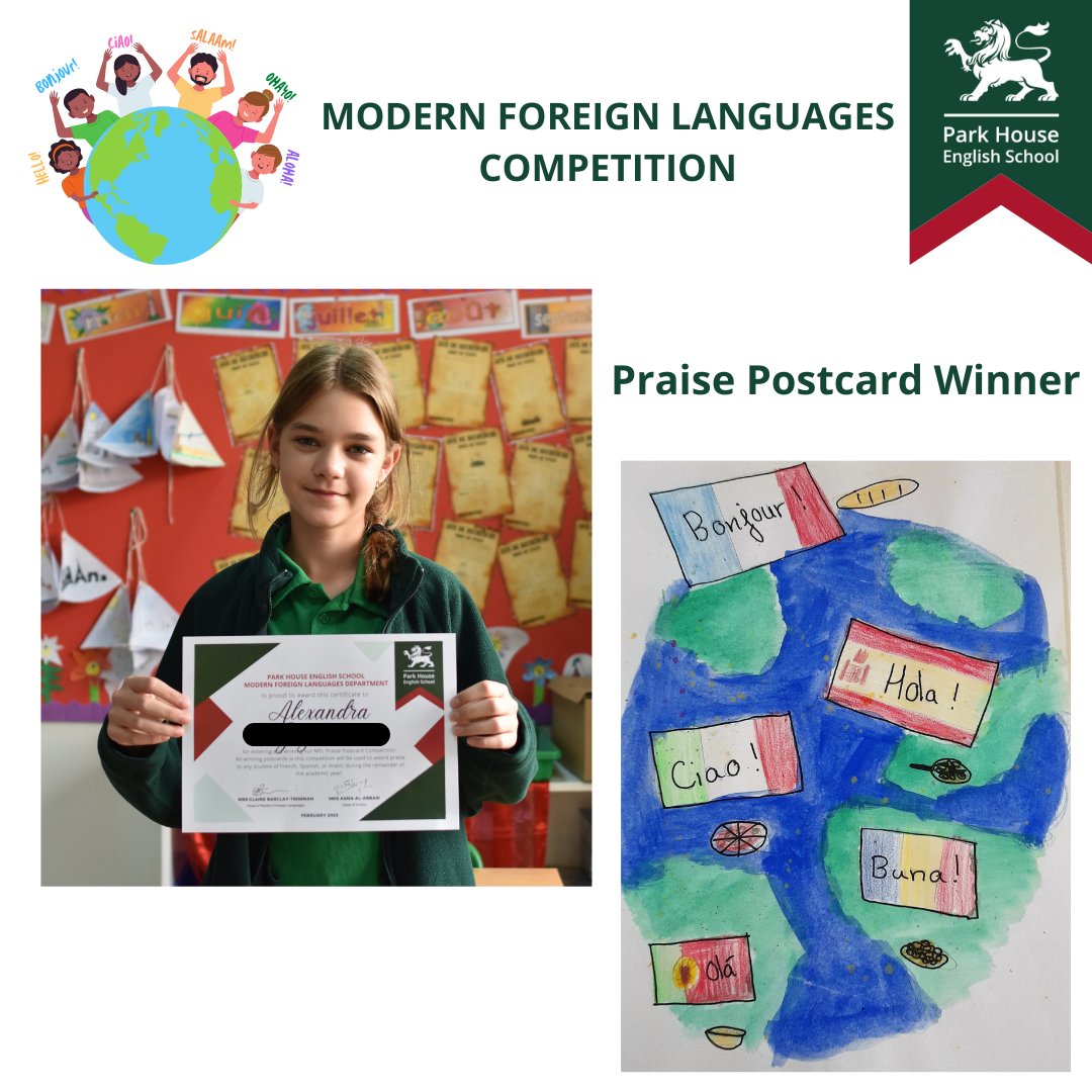 PHESDoha's tweet photo. In a fun competition held by our Modern Foreign Languages Department, students could:
-Create a video about their home country
-Bake a cake 
-Create a new praise postcard design
They also counted an amazing 192 languages spoken across the school!

Well done to the winners! https://t.co/RunlVIKlKC