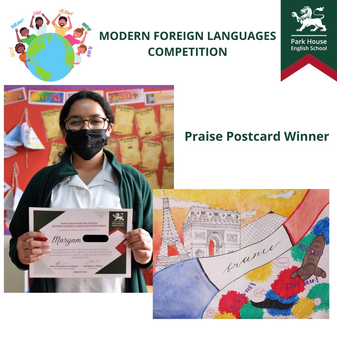 PHESDoha's tweet photo. In a fun competition held by our Modern Foreign Languages Department, students could:
-Create a video about their home country
-Bake a cake 
-Create a new praise postcard design
They also counted an amazing 192 languages spoken across the school!

Well done to the winners! https://t.co/RunlVIKlKC