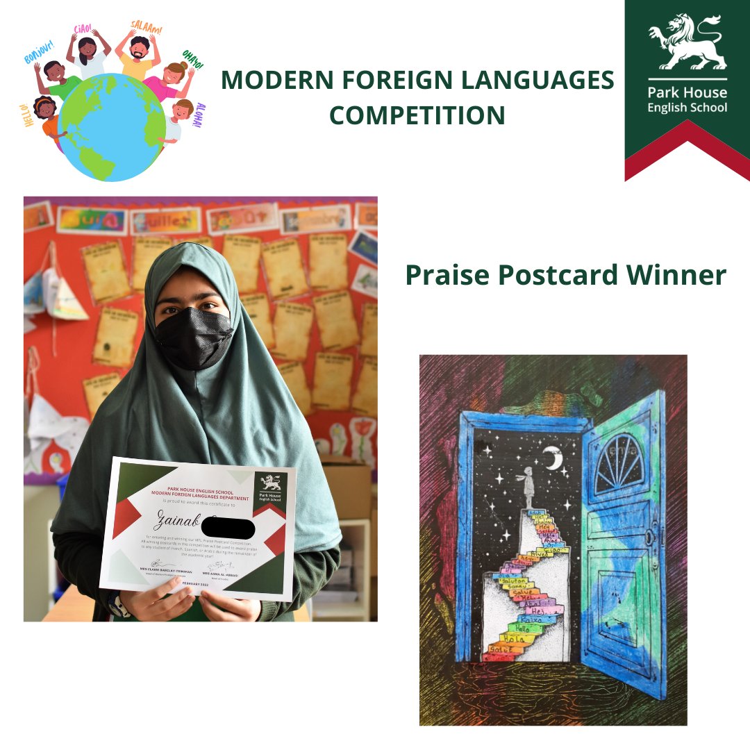 PHESDoha's tweet photo. In a fun competition held by our Modern Foreign Languages Department, students could:
-Create a video about their home country
-Bake a cake 
-Create a new praise postcard design
They also counted an amazing 192 languages spoken across the school!

Well done to the winners! https://t.co/RunlVIKlKC