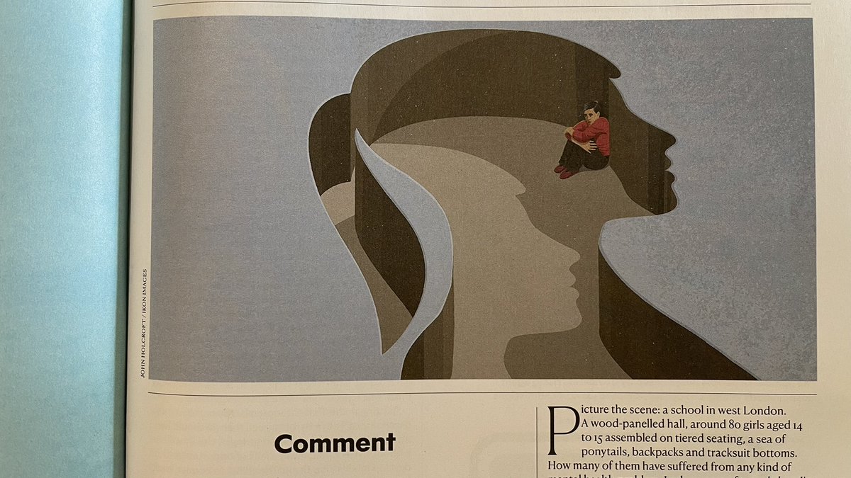A great piece of visual thinking on girls’ mental health in this illustration by John Holcroft <a href="/ikonimages/">Ikon Images</a> in this week’s <a href="/NewStatesman/">The New Statesman</a>