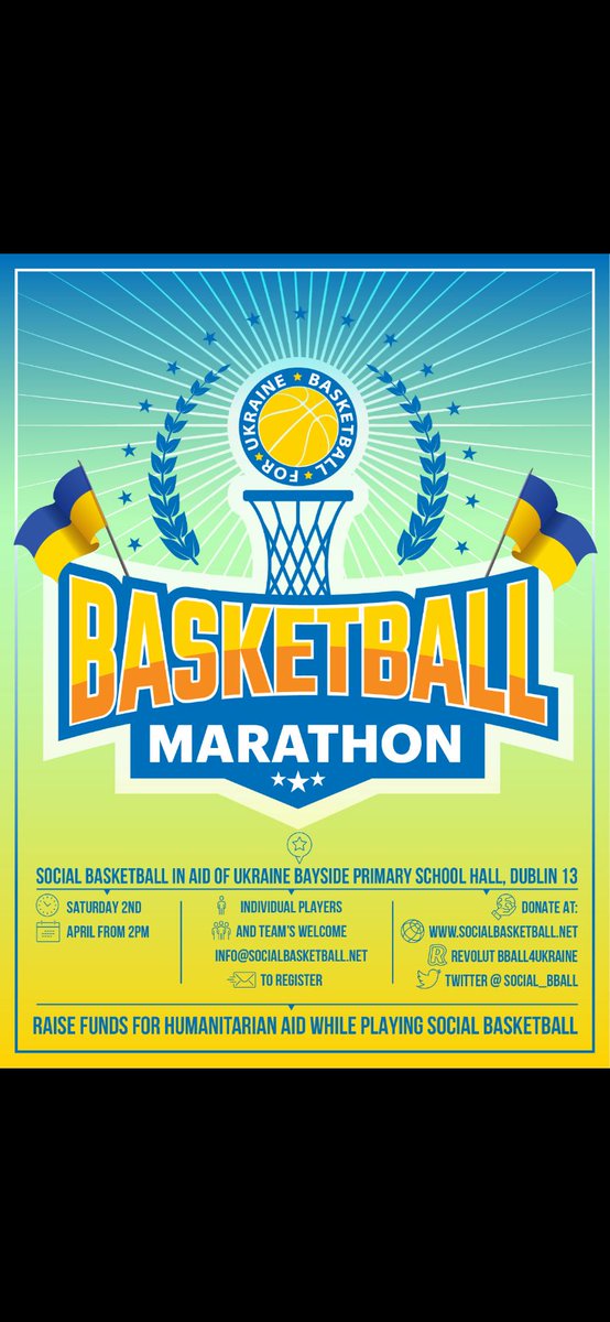 What's happening? This is happening next weekend, thanks to Valeria for the beautiful poster. #Ukraine #Basketball #Dublin #Ireland